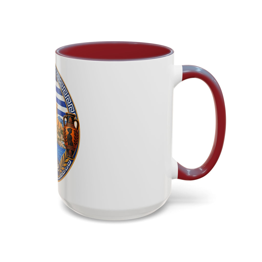 Greece Scenic Accent Coffee Mug – Acropolis, Olive & Blue Flag Design (11/15oz)