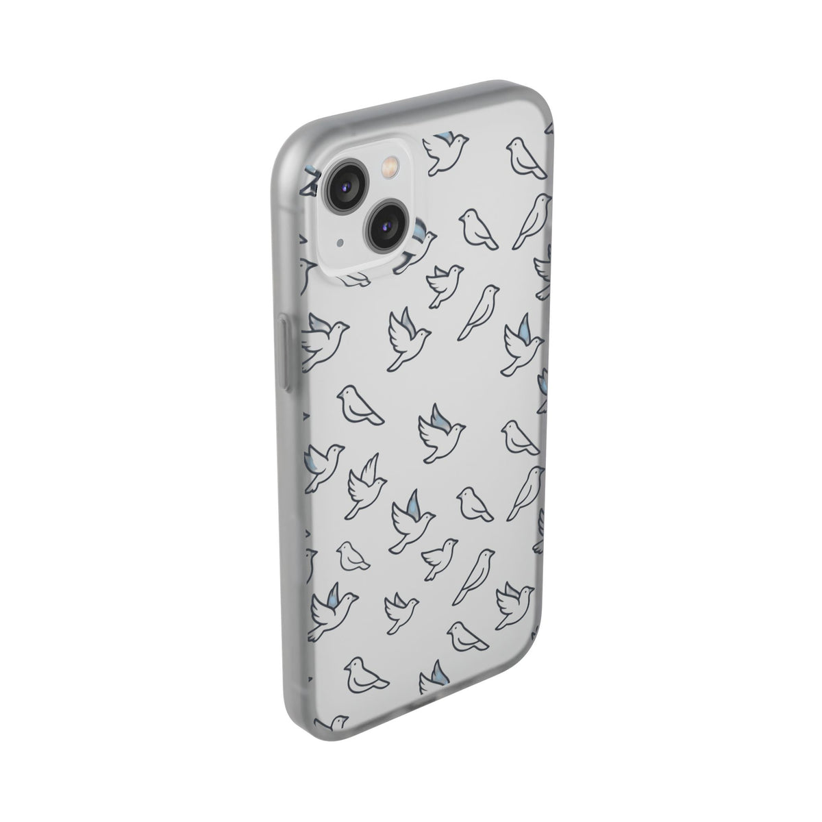Dove Pattern Flexi Phone Case — Minimal White Bird Protective Case