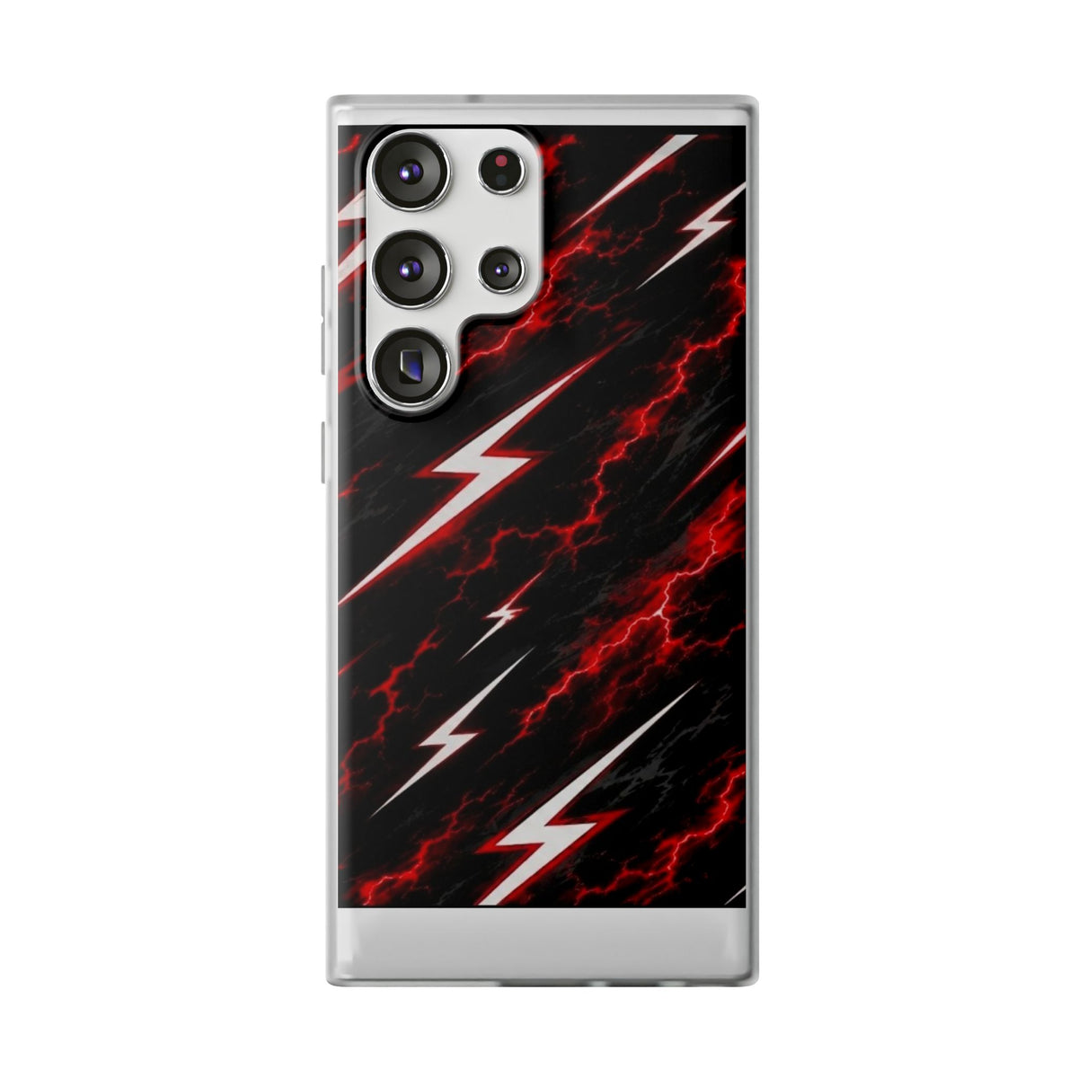 Phone Case — Red Lightning Bolt Storm Flexi Case