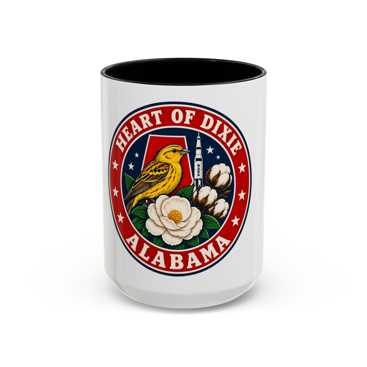 Alabama 'Heart of Dixie' Accent Coffee Mug — Magnolia & Yellowhammer State Pride