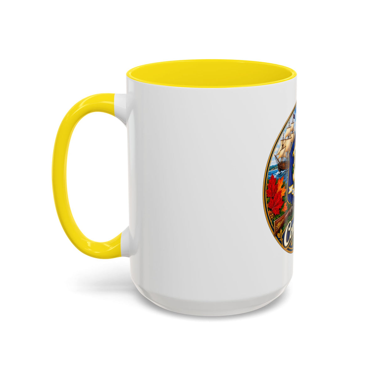 Connecticut State Crest Accent Coffee Mug — Scenic State Seal Design (11/15 oz)