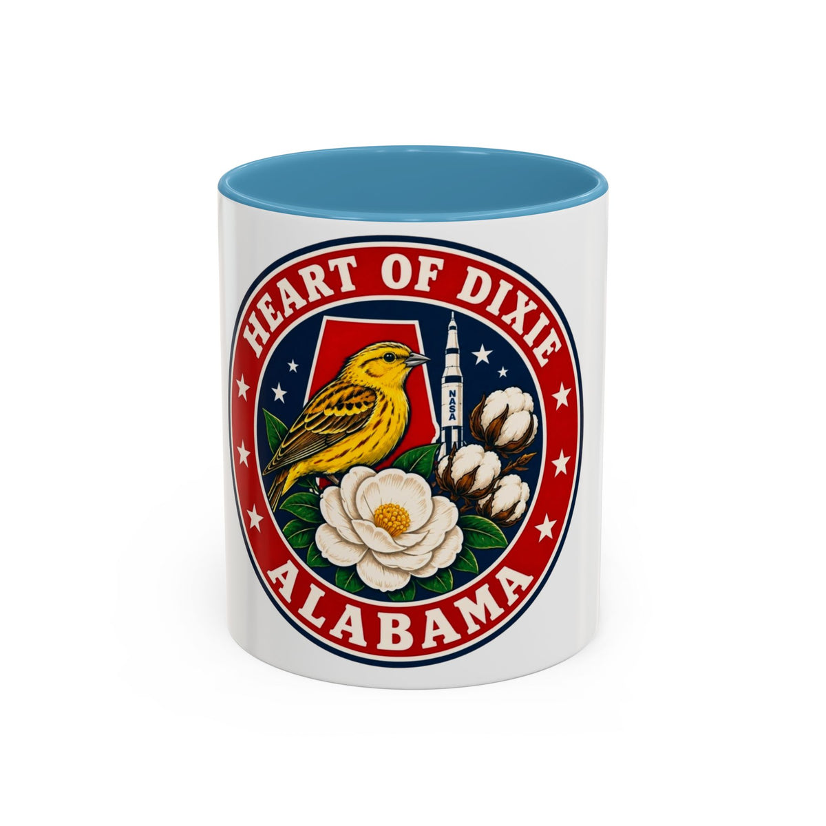 Alabama 'Heart of Dixie' Accent Coffee Mug — Magnolia & Yellowhammer State Pride