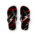 Red Lightning Flip Flops — Bold Storm-Pattern Beach Sandals