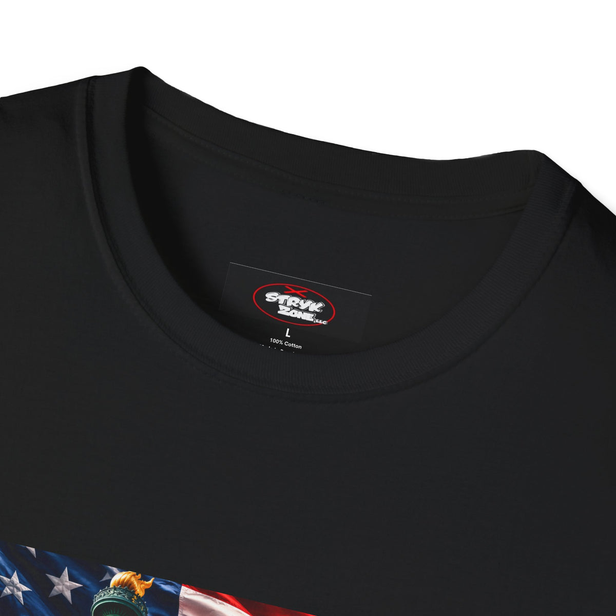 Patriotic USA Montage T-Shirt – Eagle, Statue of Liberty & American Flag Design