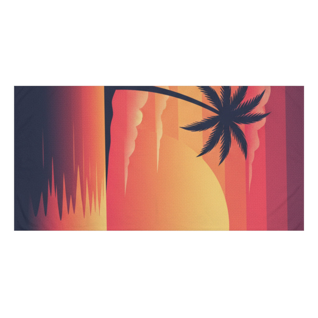 Sunset Beach Towel — Beautiful Sunset Print Mink-Cotton Towel