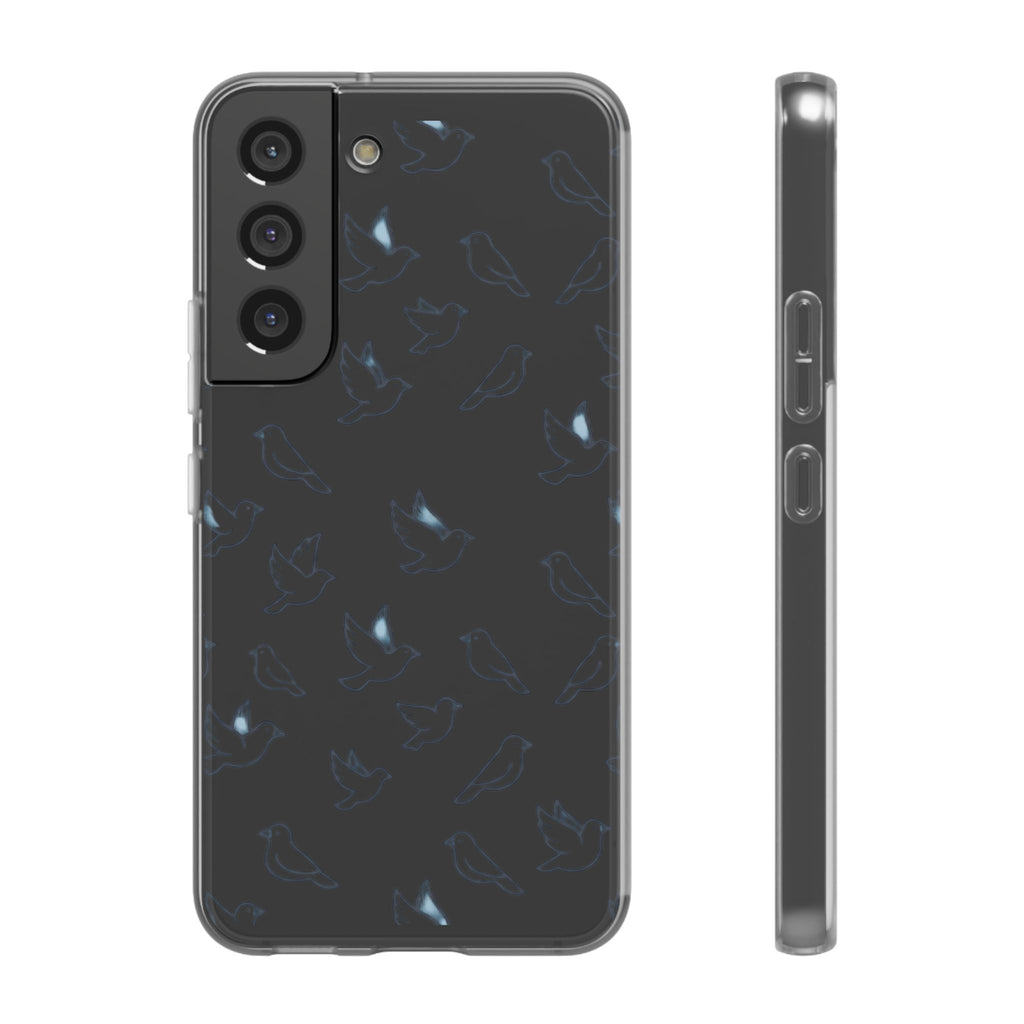 Dove Pattern Flexi Phone Case — Minimal White Bird Protective Case