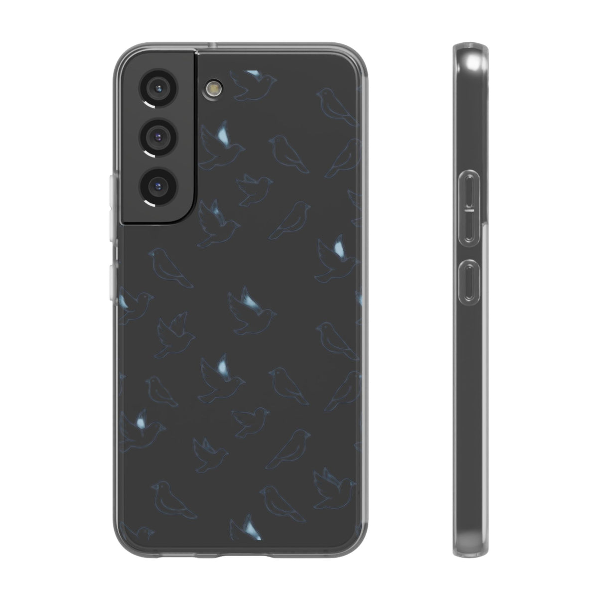 Dove Pattern Flexi Phone Case — Minimal White Bird Protective Case