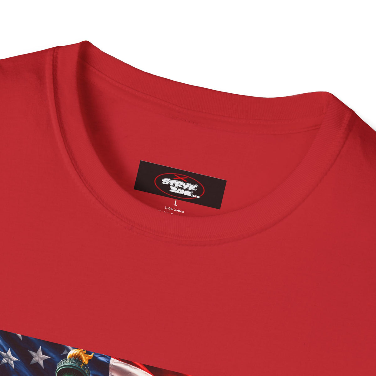 Patriotic USA Montage T-Shirt – Eagle, Statue of Liberty & American Flag Design