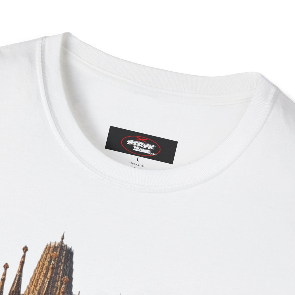 Spain Travel Collage T-Shirt — Paella, Guitar & Spanish Flag Graphic Tee