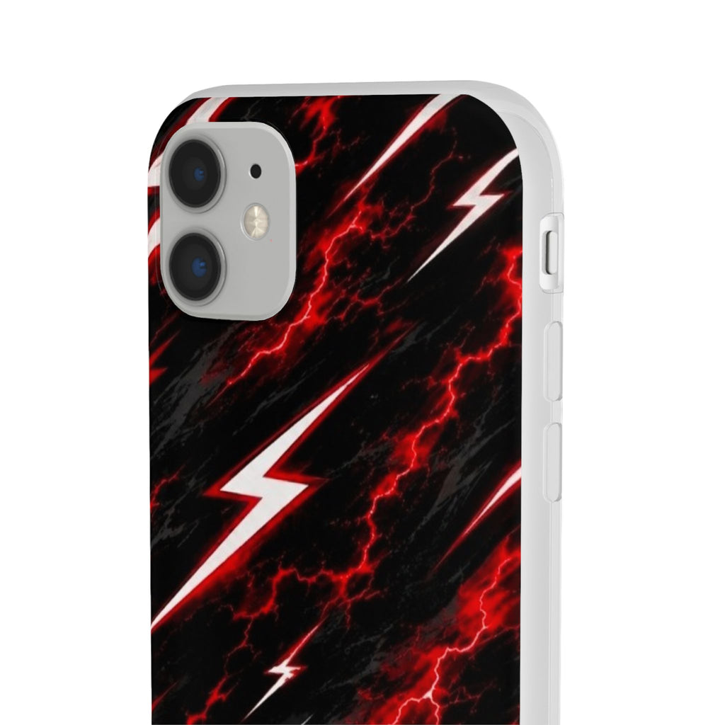 Phone Case — Red Lightning Bolt Storm Flexi Case