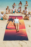Sunset Beach Towel — Beautiful Sunset Print Mink-Cotton Towel