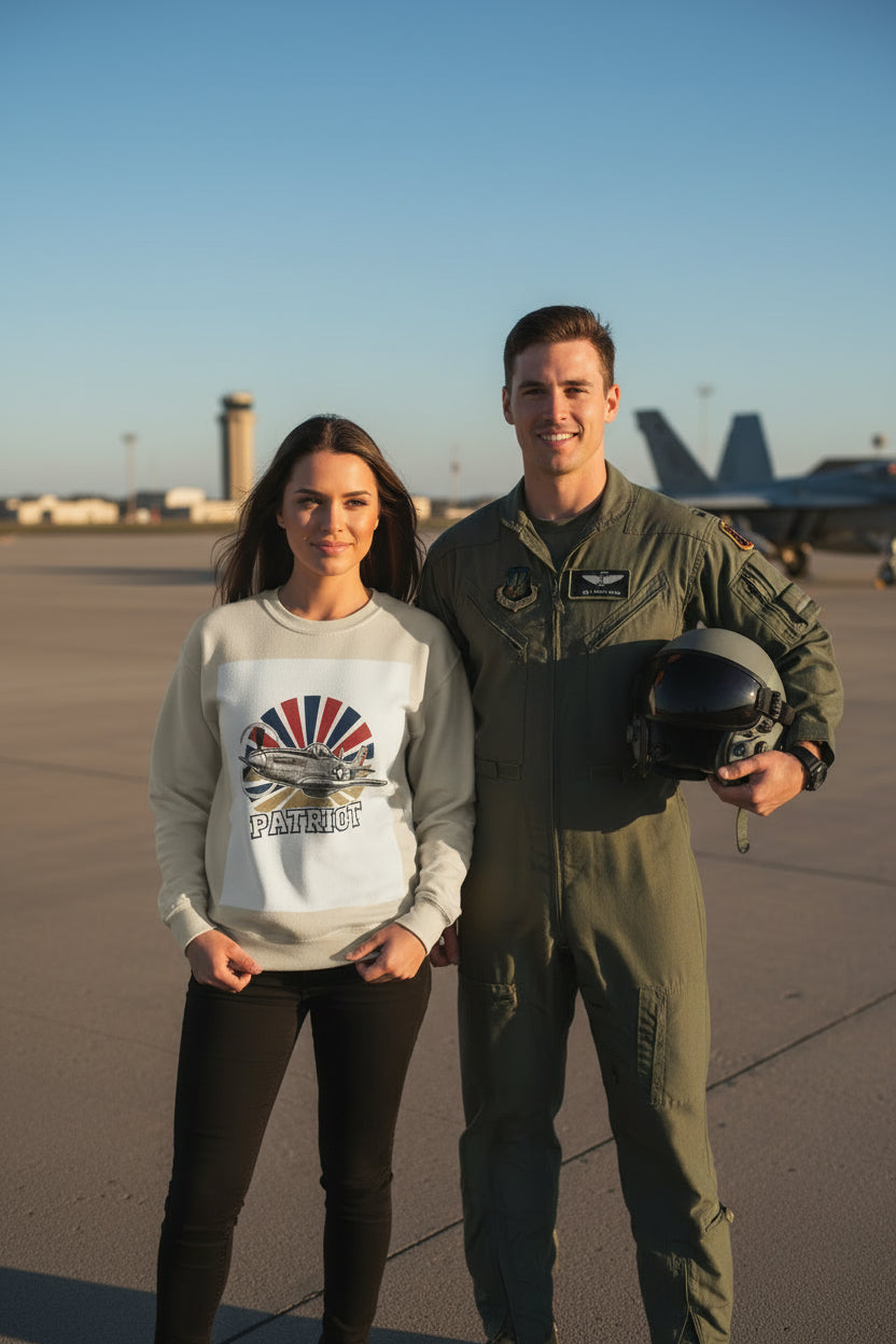 Military Aircraft Patriot Crewneck Sweatshirt