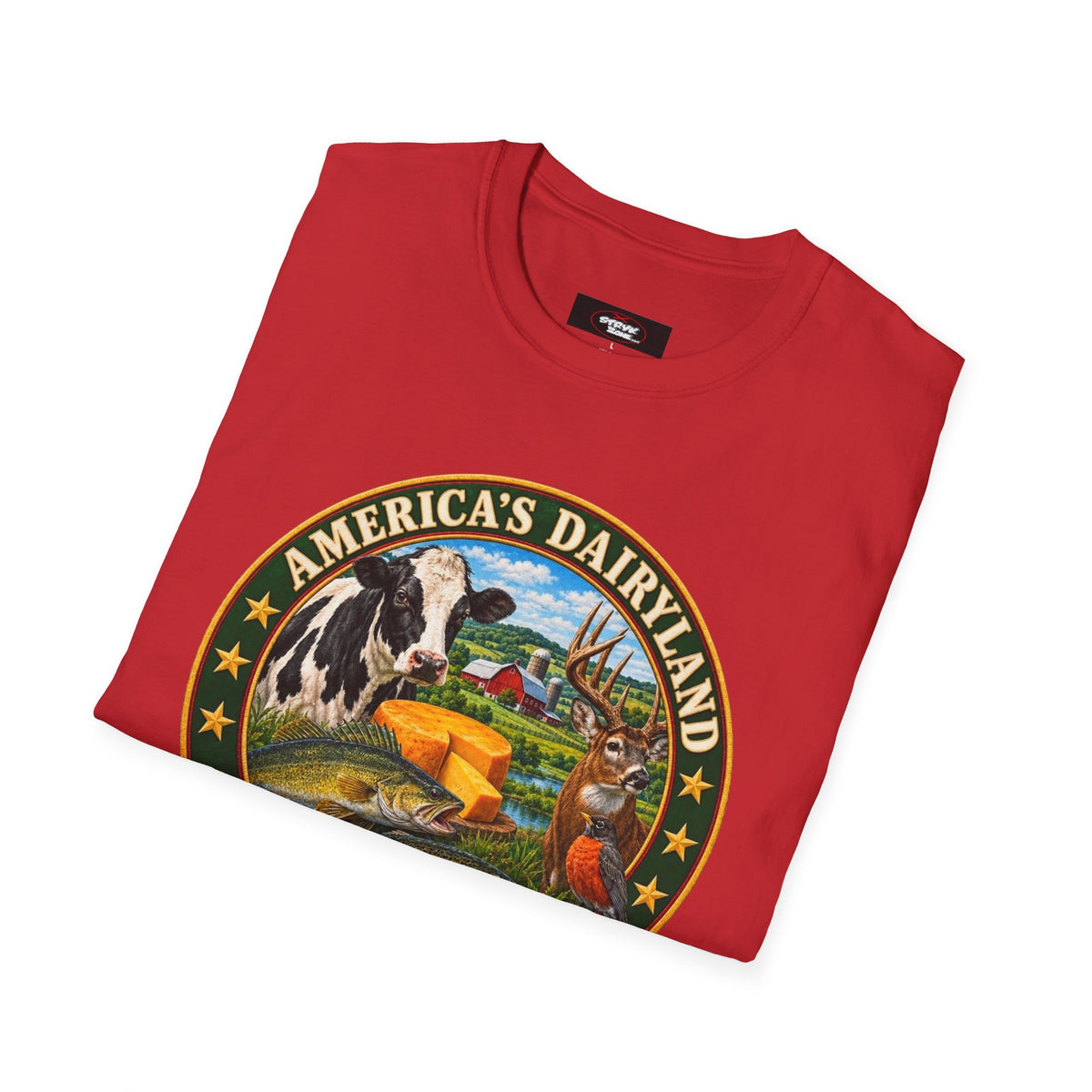 Wisconsin America’s Dairyland T-Shirt — Vintage State Badge Tee