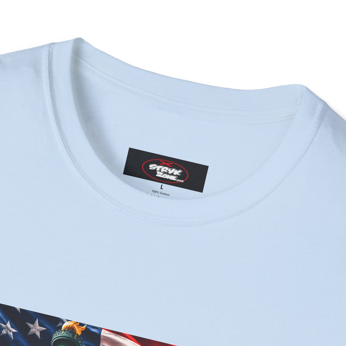 Patriotic USA Montage T-Shirt – Eagle, Statue of Liberty & American Flag Design