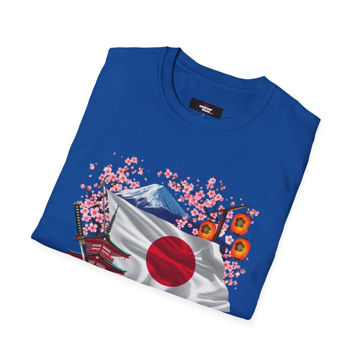 Japan Flag Scenic T-Shirt — Mount Fuji, Cherry Blossoms & Traditional Icons