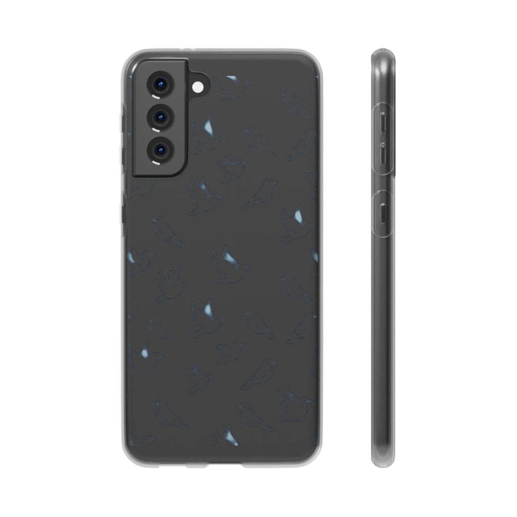 Dove Pattern Flexi Phone Case — Minimal White Bird Protective Case