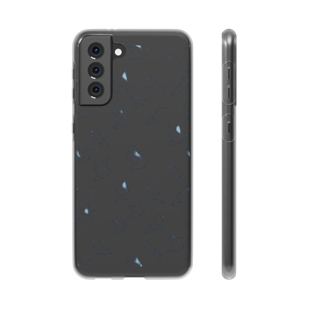 Dove Pattern Flexi Phone Case — Minimal White Bird Protective Case