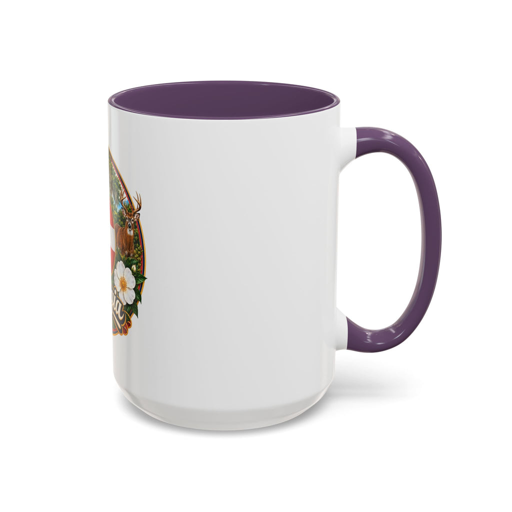 Georgia State Emblem Coffee Mug – Peach, Magnolia & Outdoors Souvenir (11/15oz)