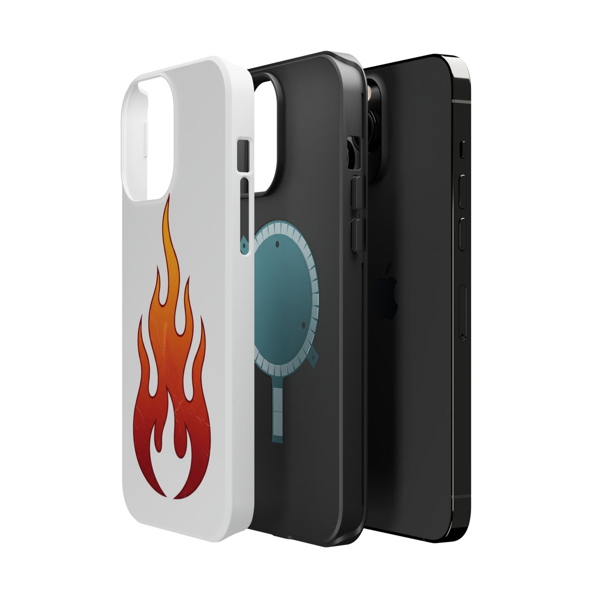 Flame Graphic Phone Case — Magnetic Impact‑Resistant Protective Cover