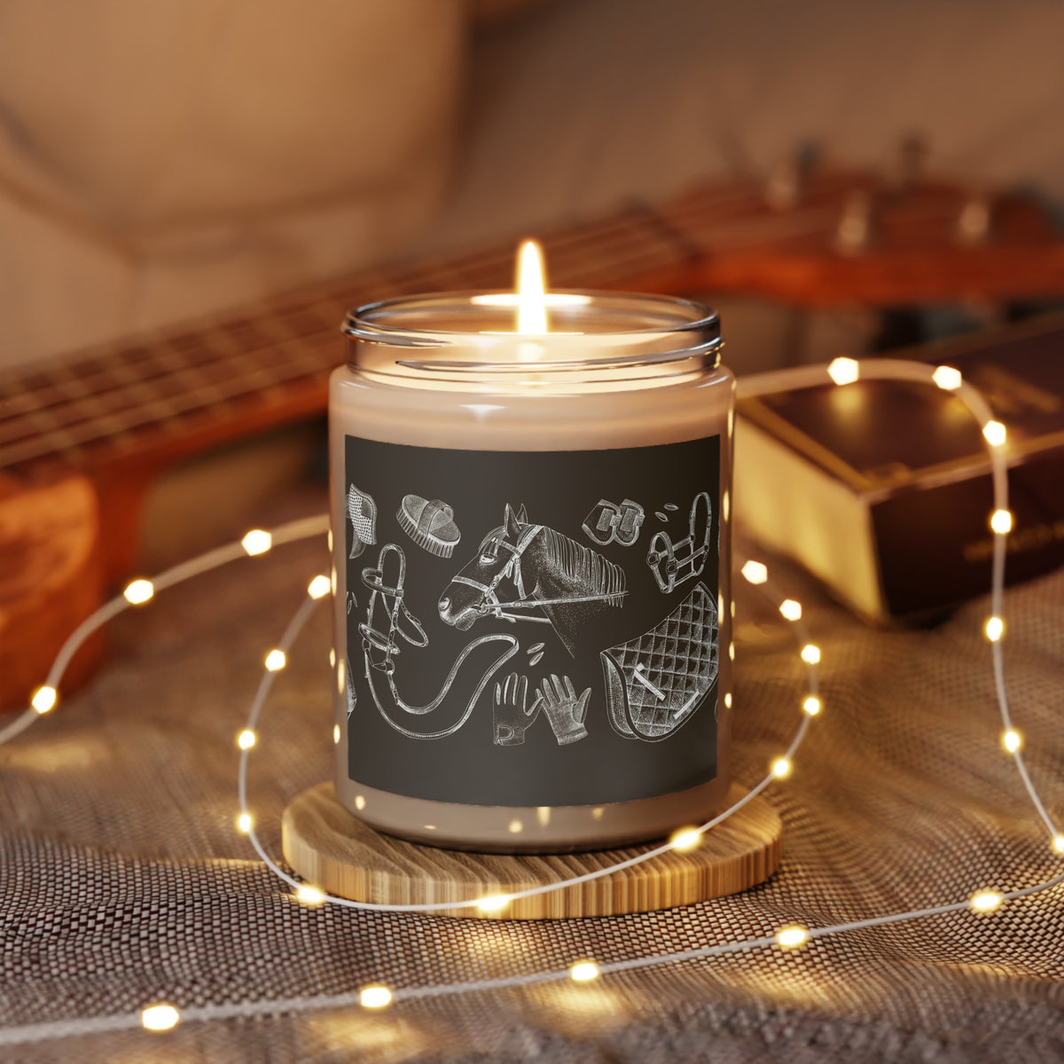 Equestrian Chalkboard Scented Candle — 9oz Horse Rider Gift