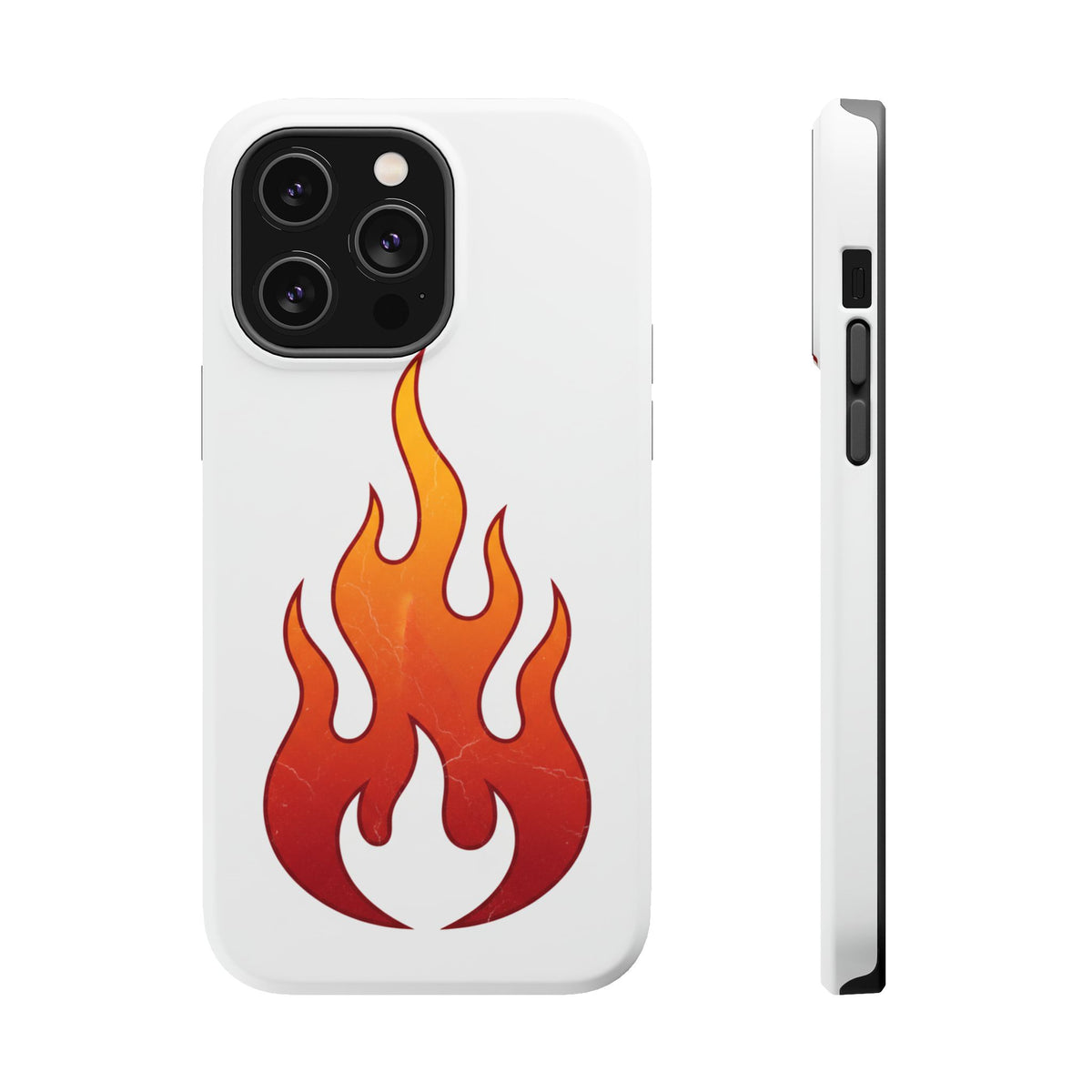 Flame Graphic Phone Case — Magnetic Impact‑Resistant Protective Cover