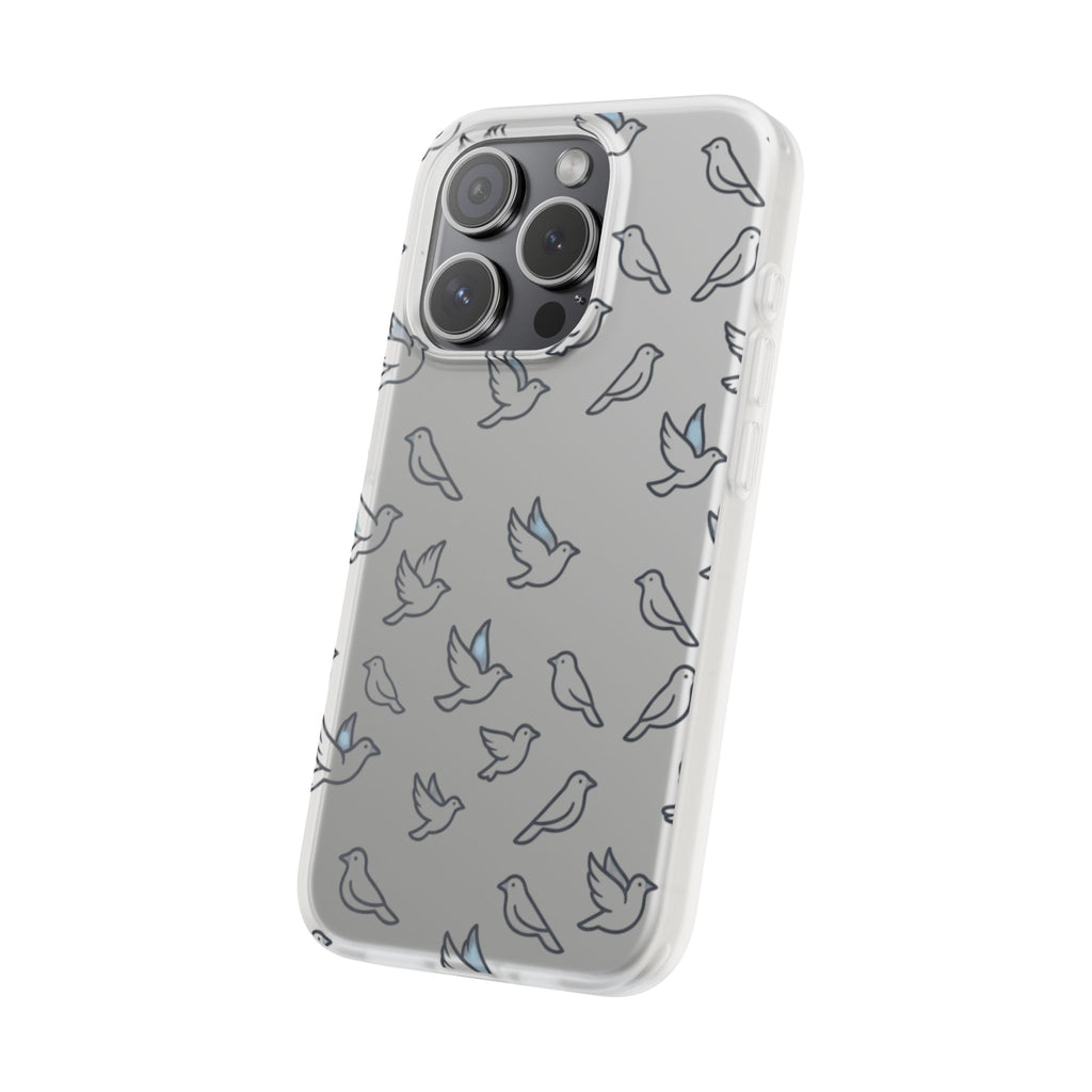 Dove Pattern Flexi Phone Case — Minimal White Bird Protective Case