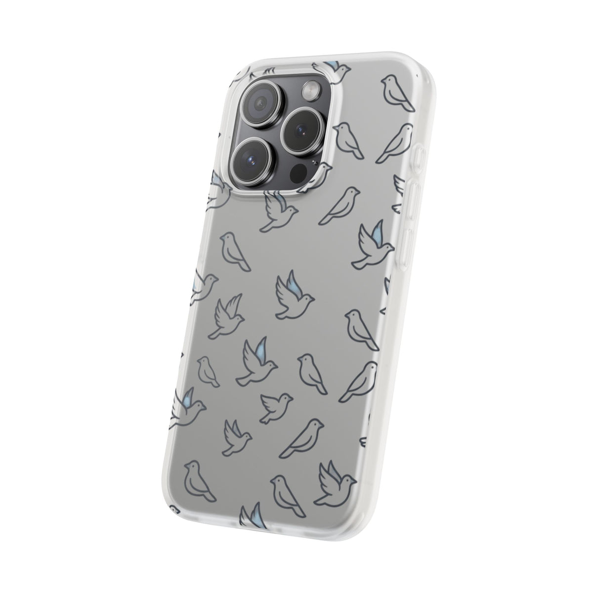 Dove Pattern Flexi Phone Case — Minimal White Bird Protective Case
