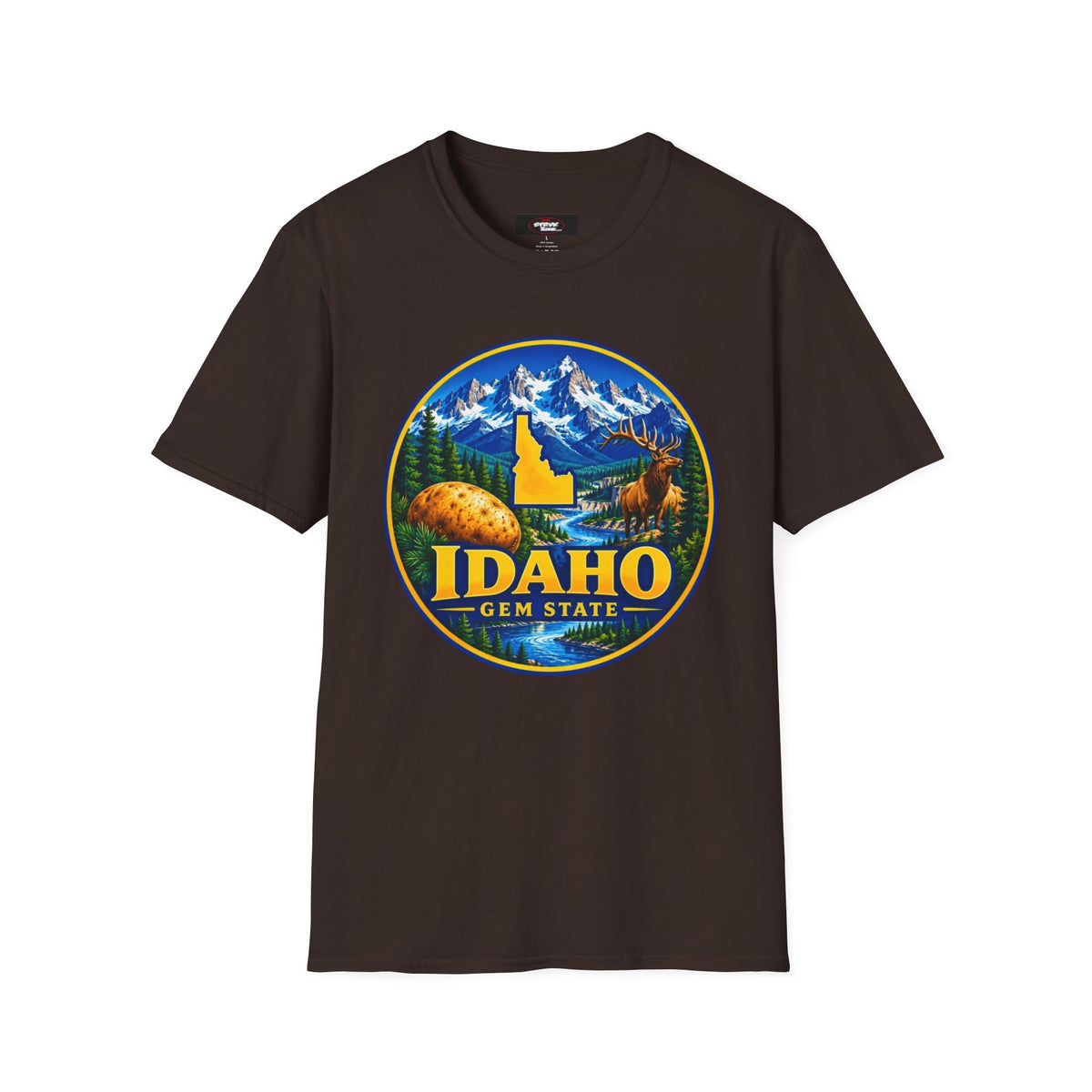 Idaho Gem State T-Shirt — Scenic Mountain, Moose & Potato State Pride