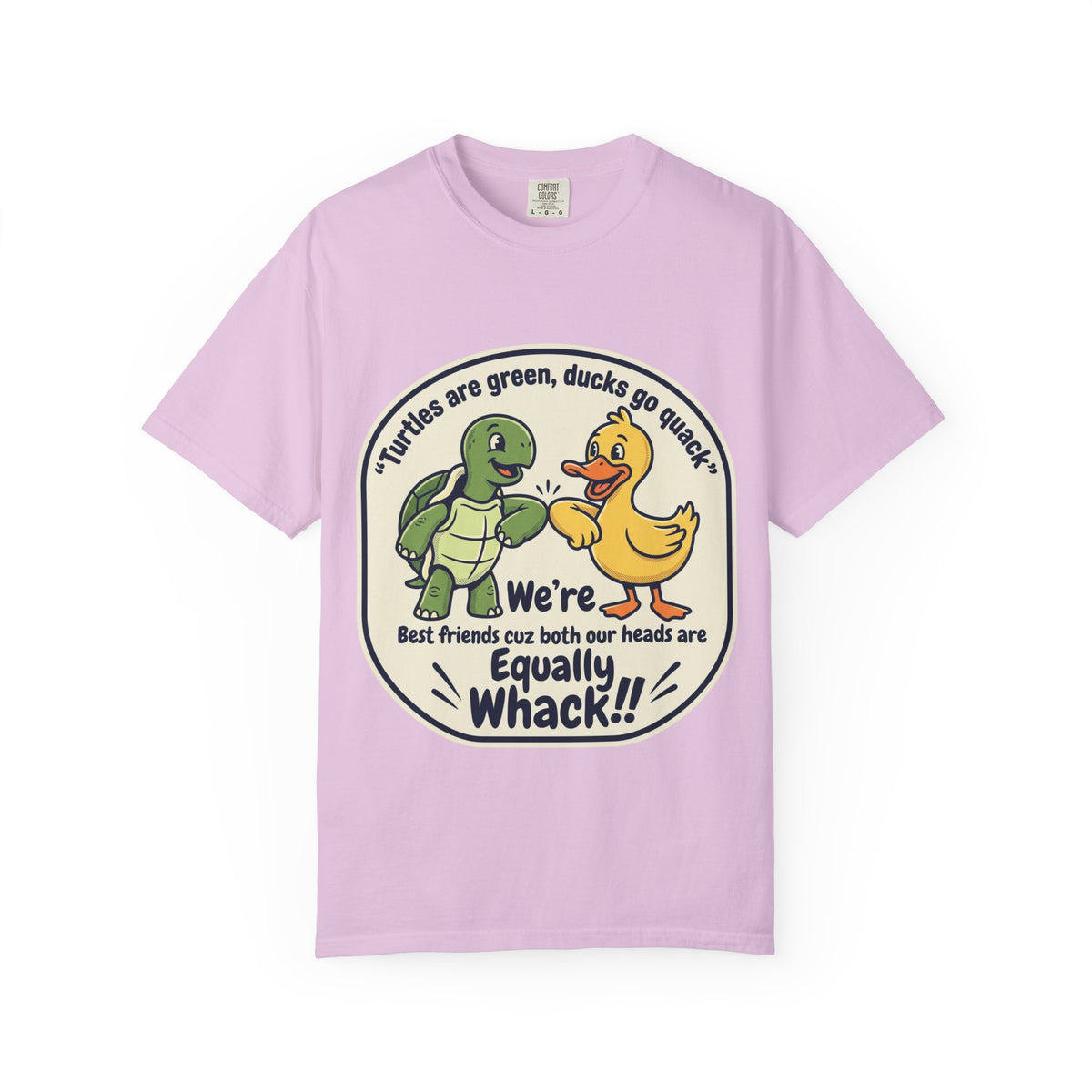 T-Shirt — "We're Equally Whack" Turtle & Duck Best Friends Graphic Tee