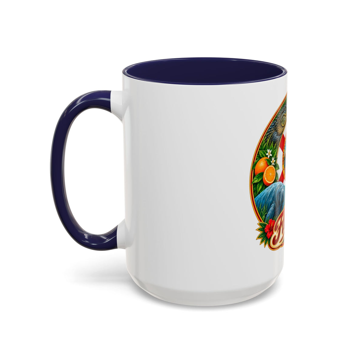 Florida Vintage Travel Coffee Mug — Flamingo, Alligator & State Seal Accent Mug