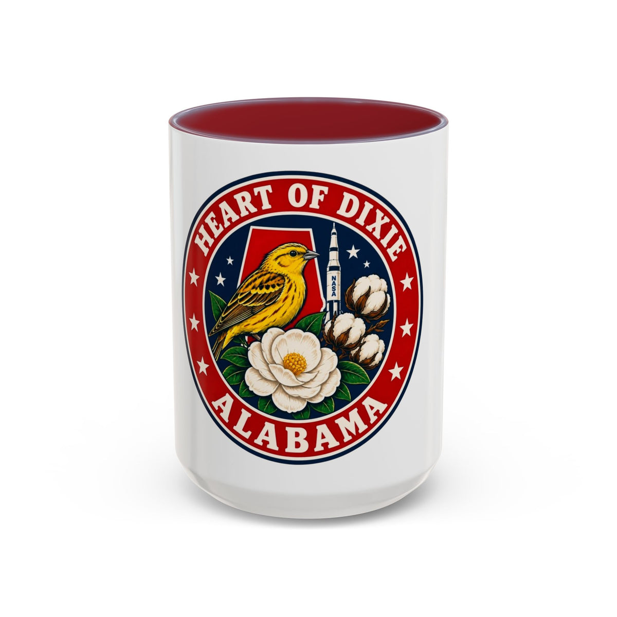 Alabama 'Heart of Dixie' Accent Coffee Mug — Magnolia & Yellowhammer State Pride