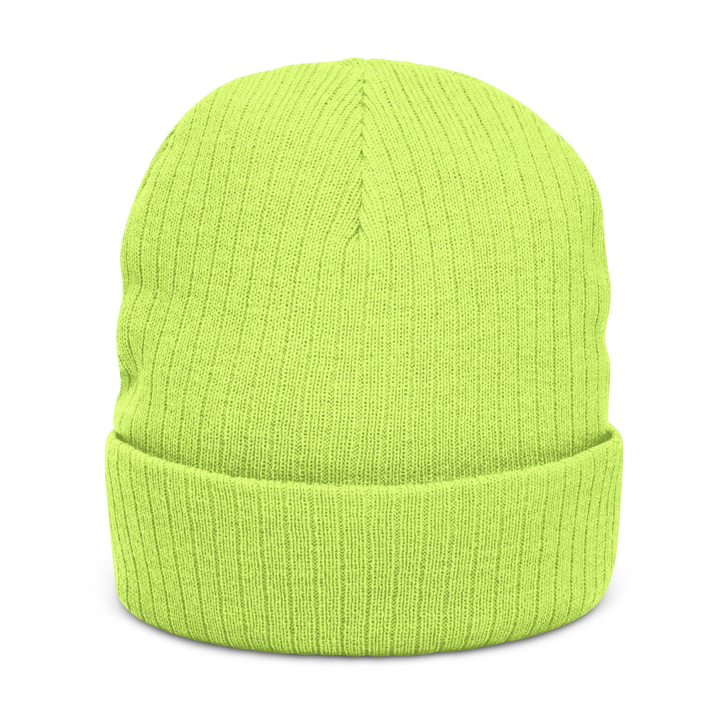 Embroidered Ribbed Beanie with 'Locked In' Logo – Warm Winter Knit Cap
