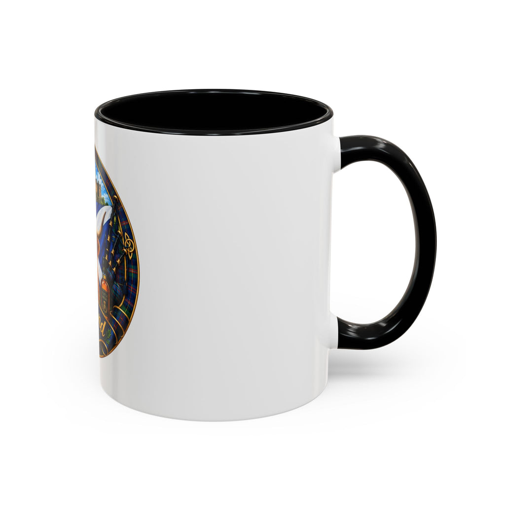 Scotland Highland Cow Accent Coffee Mug — Scottish Castle & Thistle Design