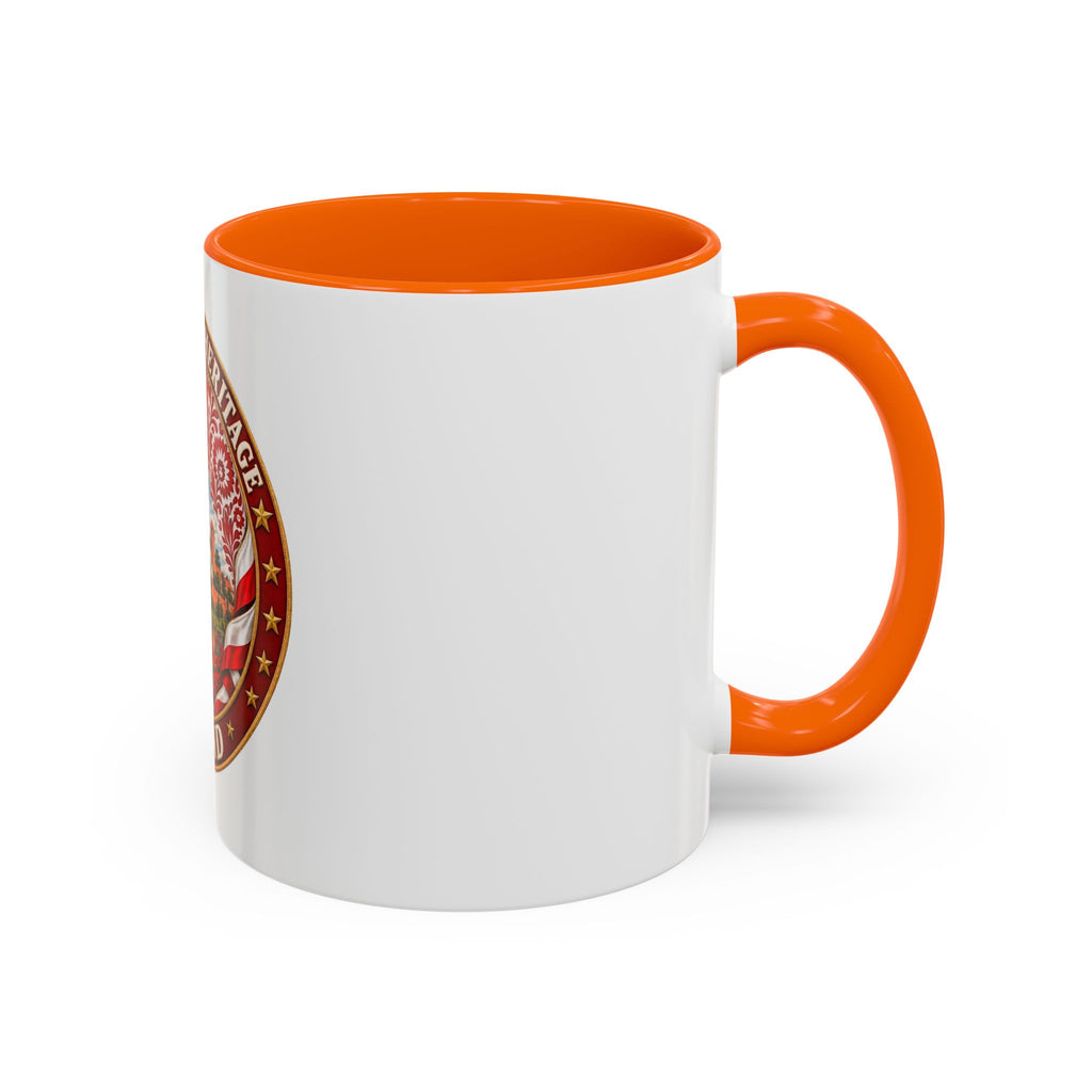 Poland Pride Accent Coffee Mug - "Proud Polish Heritage" Crest, Polish Souvenir Gift