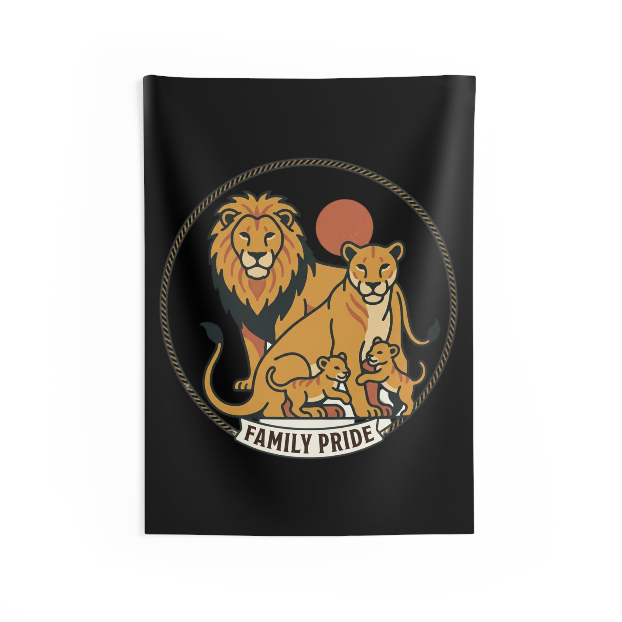 Family Pride Lion Tapestry — Indoor Wall Hanging