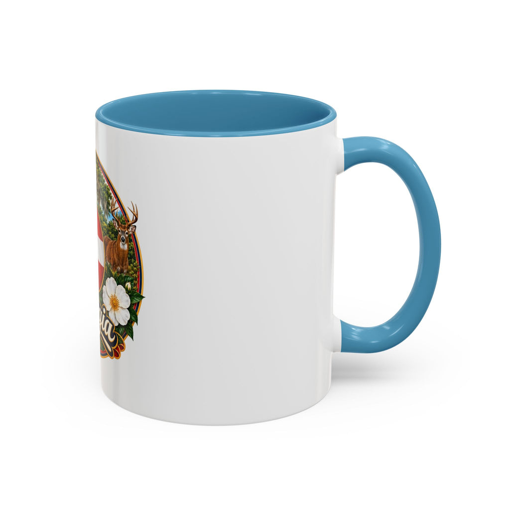 Georgia State Emblem Coffee Mug – Peach, Magnolia & Outdoors Souvenir (11/15oz)