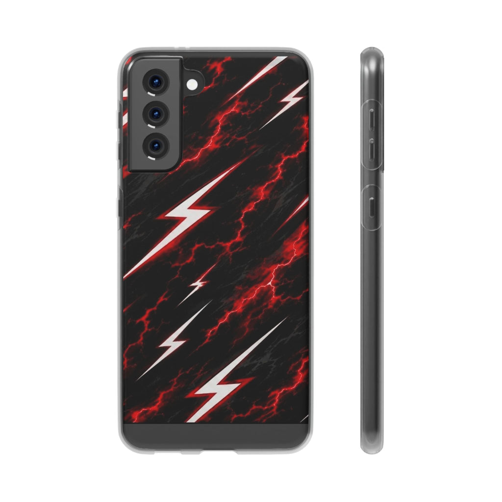 Phone Case — Red Lightning Bolt Storm Flexi Case