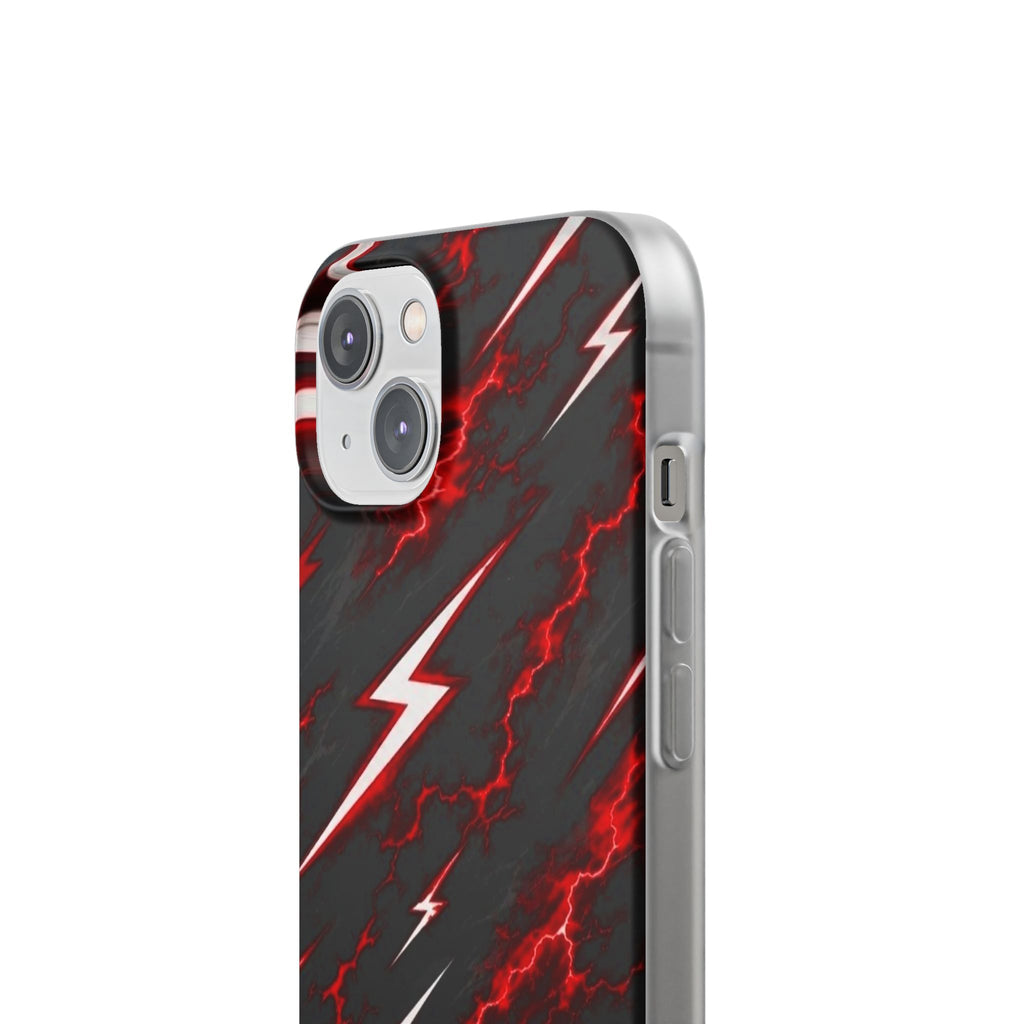 Phone Case — Red Lightning Bolt Storm Flexi Case