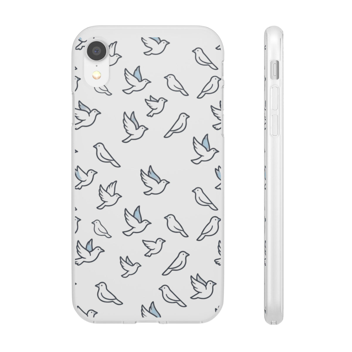 Dove Pattern Flexi Phone Case — Minimal White Bird Protective Case