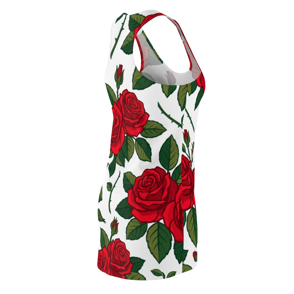 Red Rose All-Over Print Racerback Dress