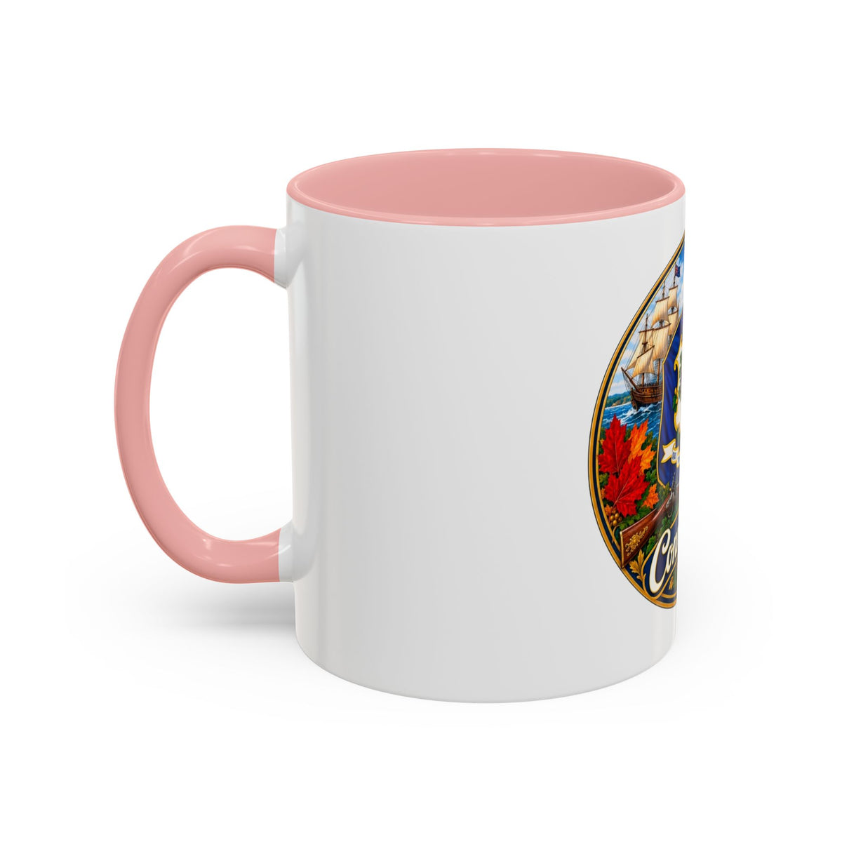 Connecticut State Crest Accent Coffee Mug — Scenic State Seal Design (11/15 oz)