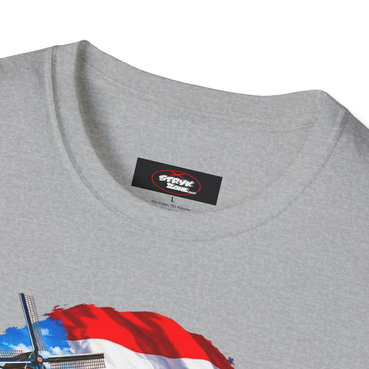 Netherlands Souvenir T-Shirt — Dutch Windmill, Tulips & Flag Design