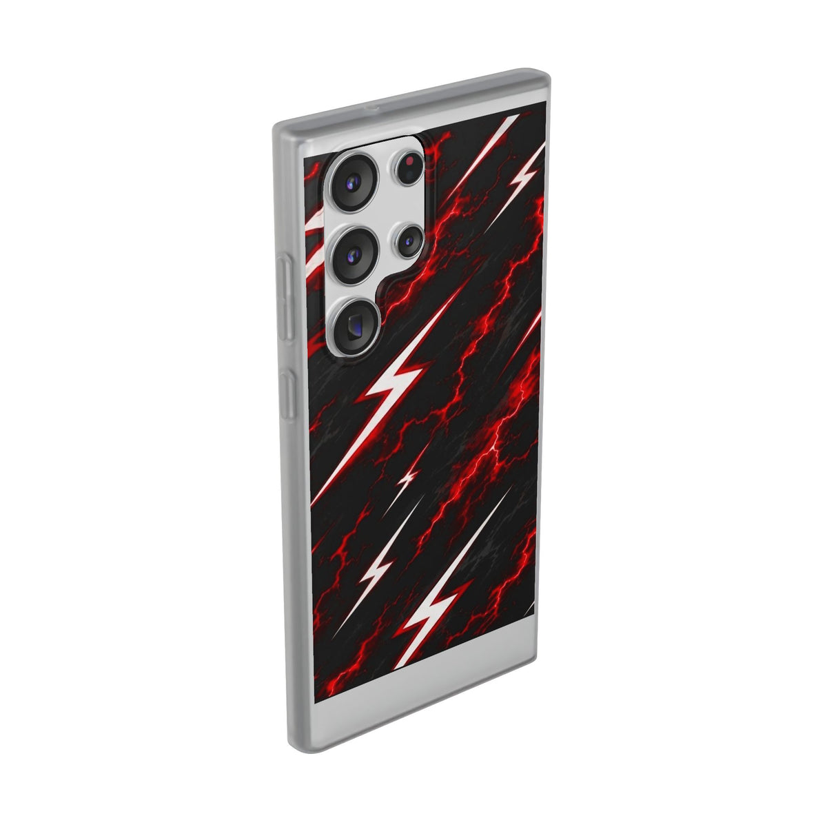 Phone Case — Red Lightning Bolt Storm Flexi Case