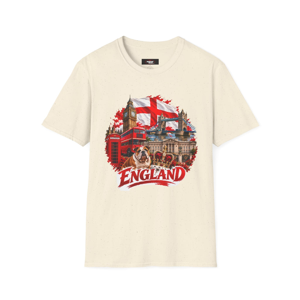 England Collage T‑Shirt — London Icons & St. George’s Flag Design