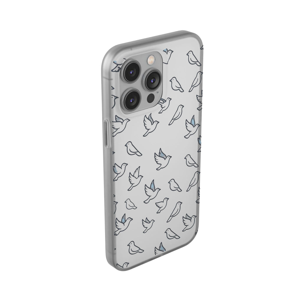 Dove Pattern Flexi Phone Case — Minimal White Bird Protective Case