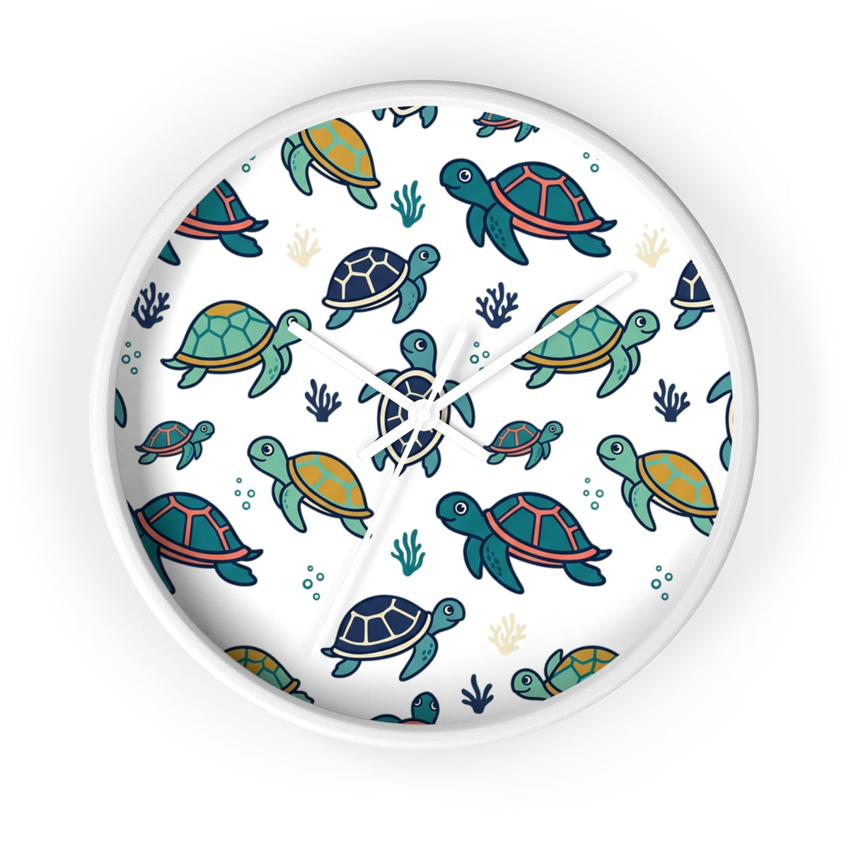 Sea Turtle Wall Clock — Cute Nautical Nursery Clock for Kids’ Room