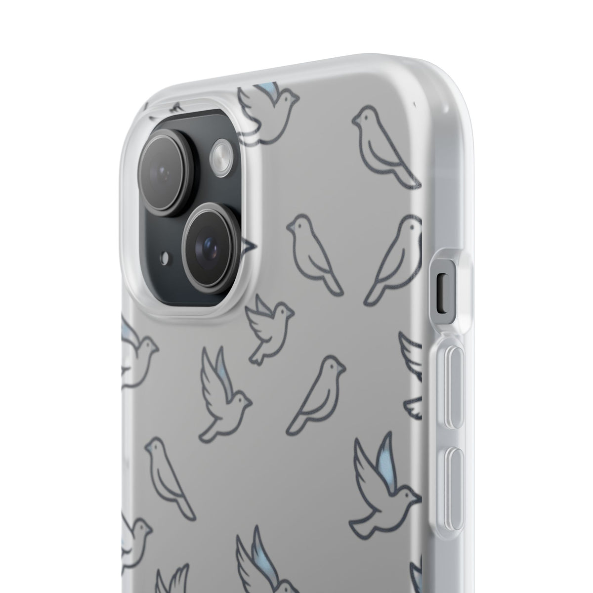 Dove Pattern Flexi Phone Case — Minimal White Bird Protective Case