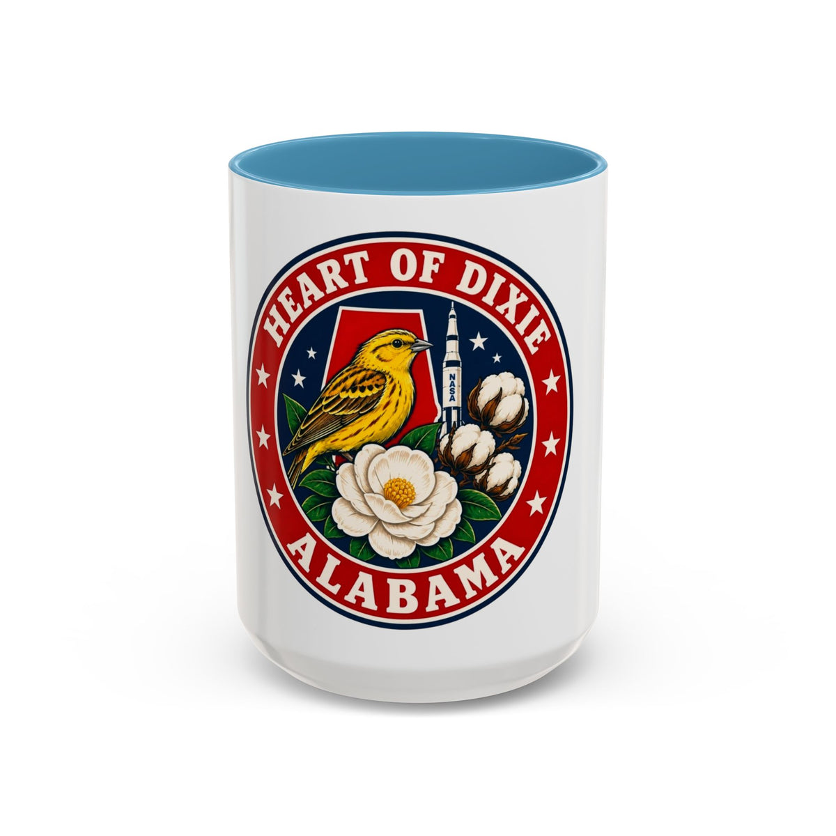 Alabama 'Heart of Dixie' Accent Coffee Mug — Magnolia & Yellowhammer State Pride