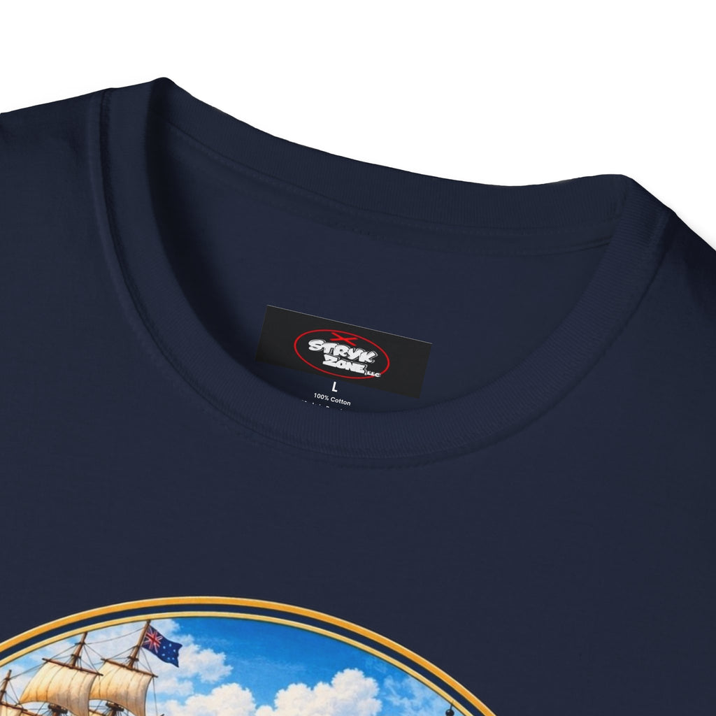 Connecticut Retro State Seal T-Shirt — Vintage Lighthouse & Ship Design