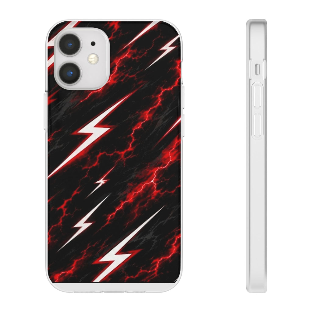 Phone Case — Red Lightning Bolt Storm Flexi Case